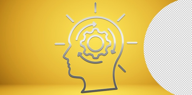 PSD icône du cerveau scientifique. png symbole du cerveau scientifique. illustration sur fond transparent png