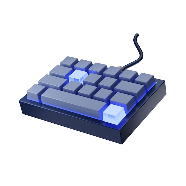 Icône du clavier 3D de manière périphérique