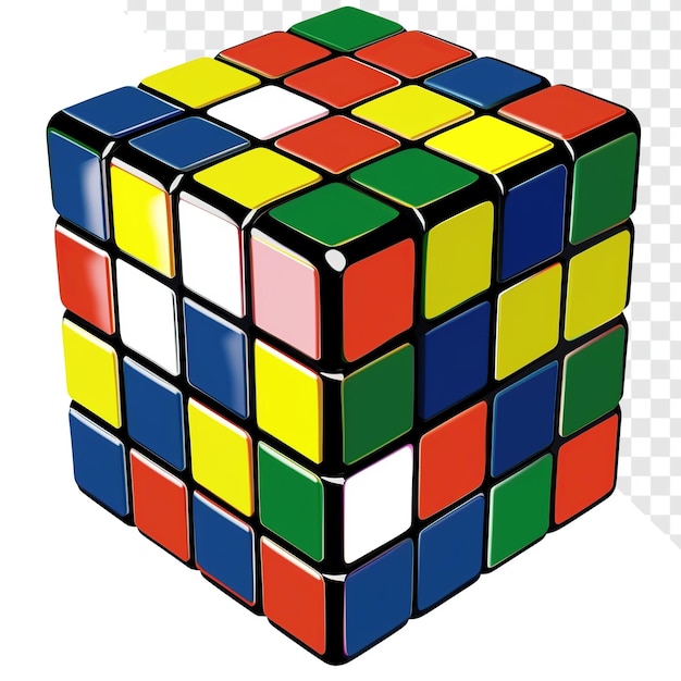 PSD icône du cube de rubik à l'arrière-plan transparent