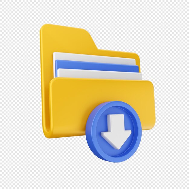 L'icône du dossier 3d rendu illustration