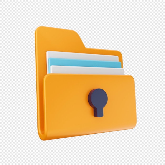 L'icône du dossier 3d rendu illustration