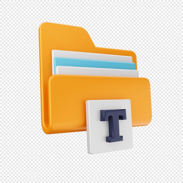 L'icône du dossier 3d rendu illustration
