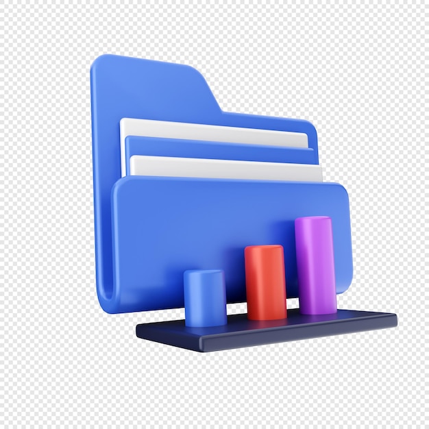 L'icône du dossier 3d rendu illustration