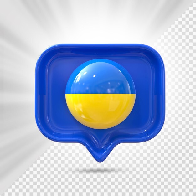 PSD l'icône du drapeau de l'ukraine rendu 3d