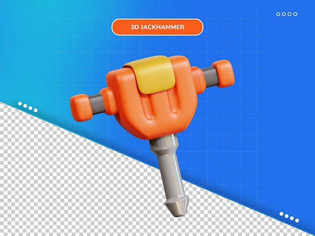 PSD l'icône du jackhammer 3d