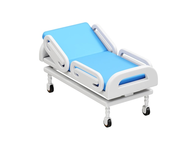 L'icône du lit de l'hôpital pour les soins aux patients 3D illustration du lit du patient 3D