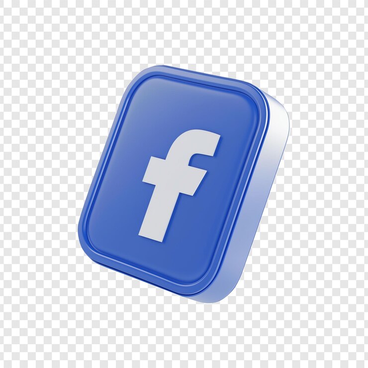 PSD icône du logo 3d de facebook