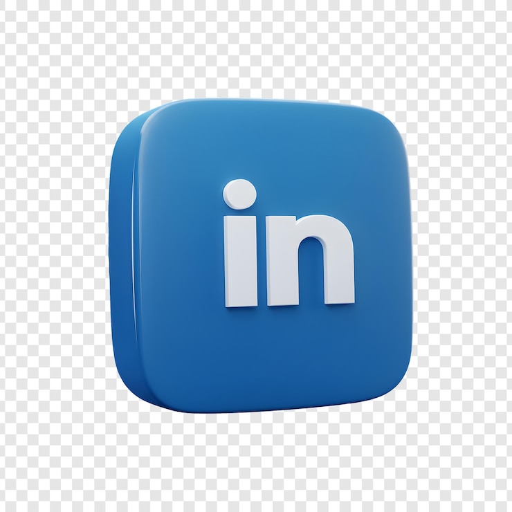 PSD icône du logo 3d de linkedin