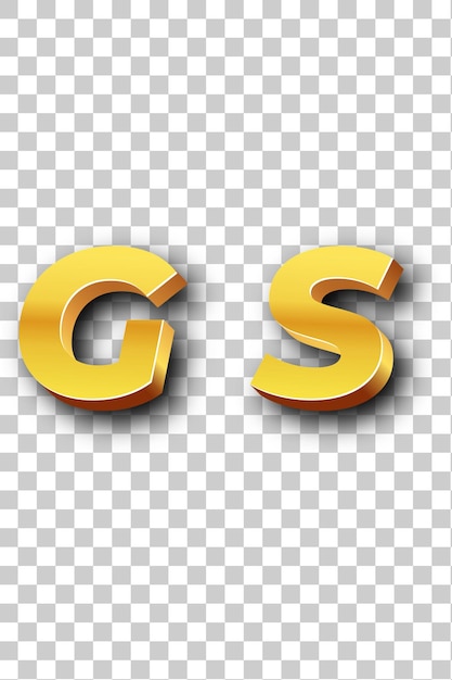 PSD icône du logo gs en or, fond blanc isolé, transparent