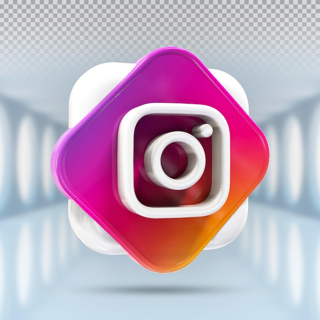 Icône Du Logo Instagram 3d Médias Sociaux Dans Un Style Moderne