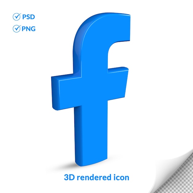 PSD icône du logo des médias sociaux facebook 3d