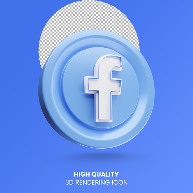 Icône Du Logo Des Médias Sociaux Facebook De Rendu 3d