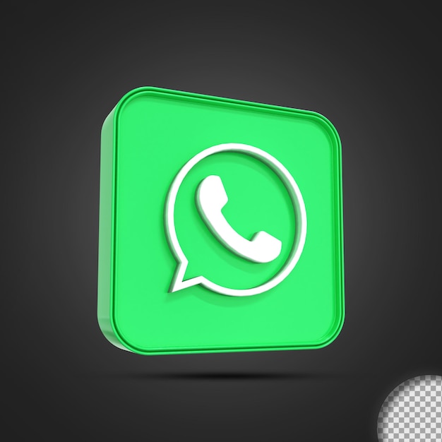 L'icône du logo des médias sociaux WhatsApp brillant rendu 3d