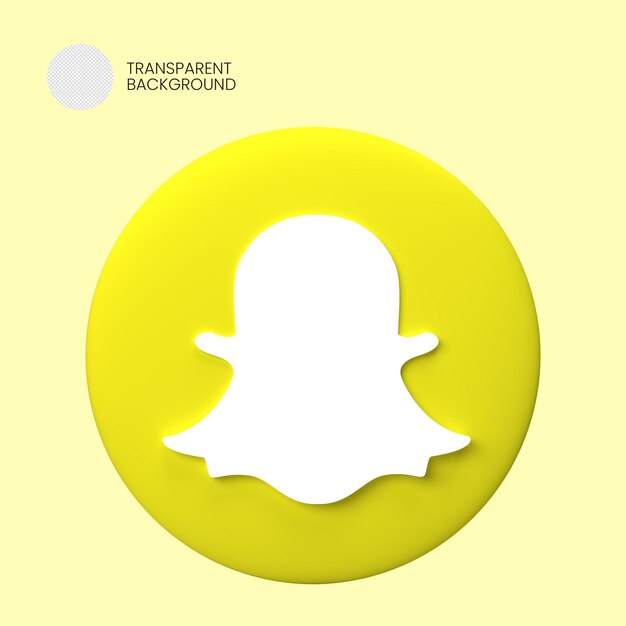 PSD icône du logo snapchat rendu 3d