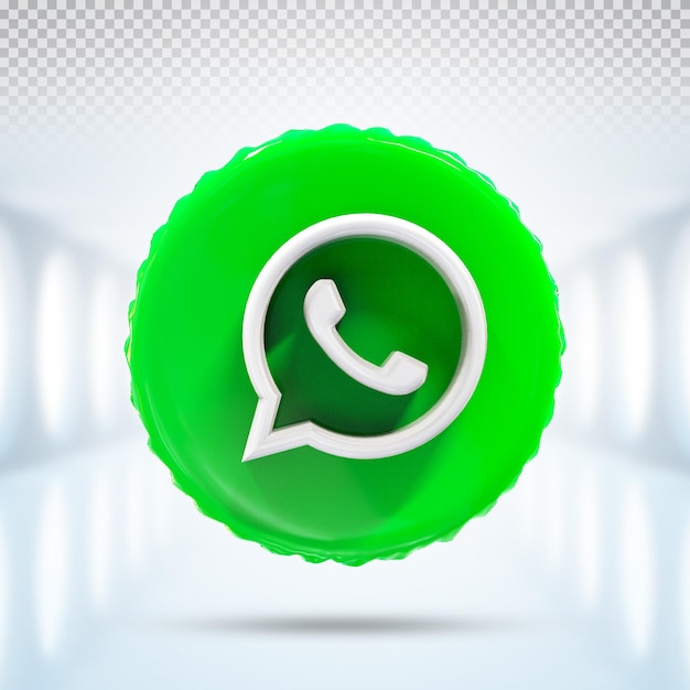 PSD icône du logo whatsapp médias sociaux 3d