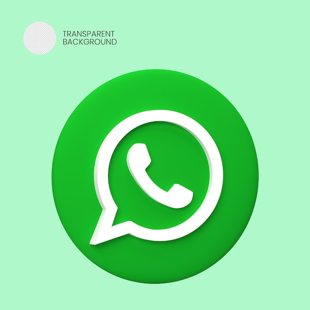 icône du logo whatsapp rendu 3d