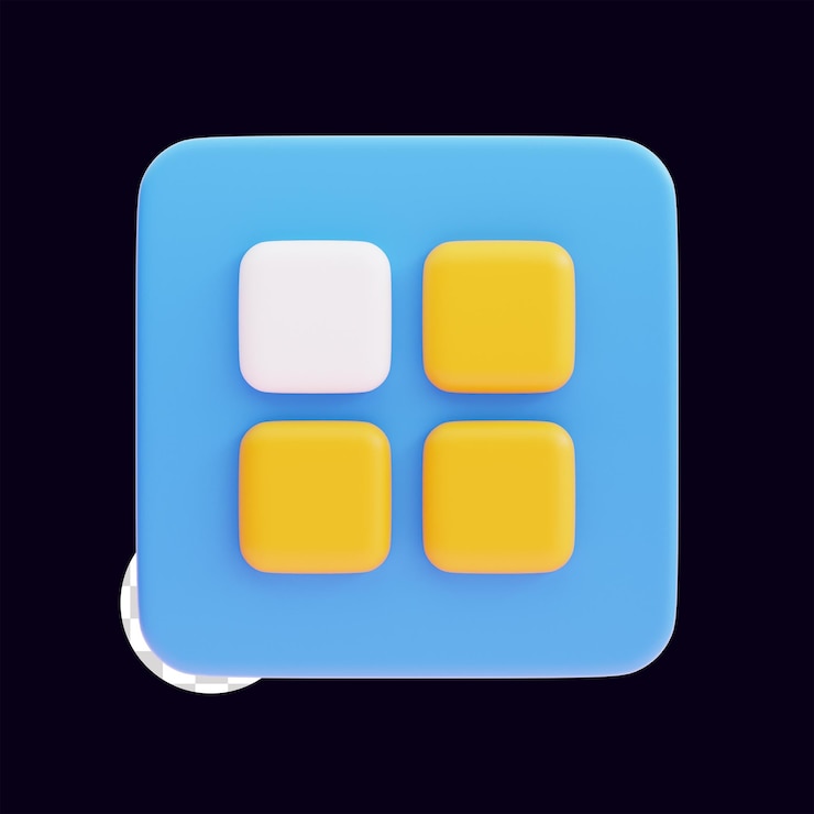 PSD icône du menu de l'application 3d