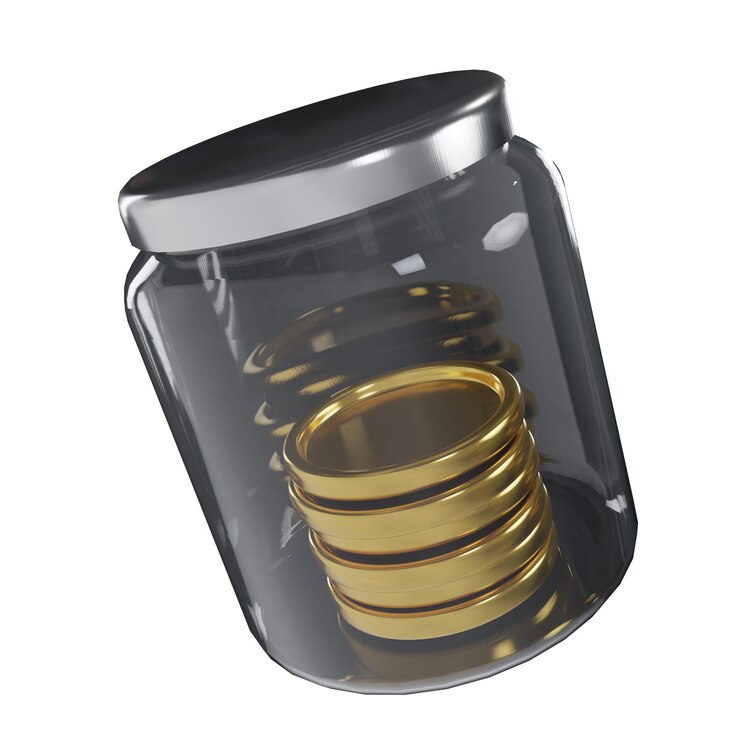 PSD icône du pot à pièces d'or 3d