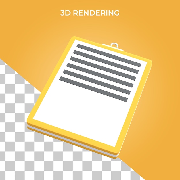 Icône Du Tableau Des Tâches De Rendu 3d Psd Premium