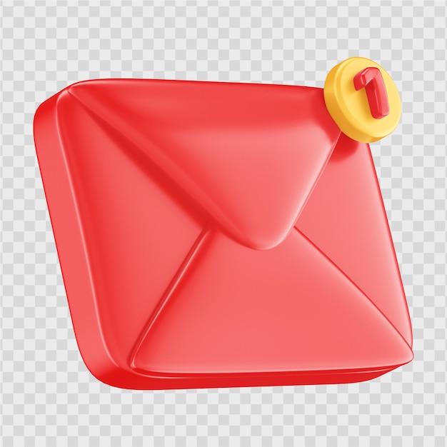 PSD icône e-mail rendu 3d illustration transparente