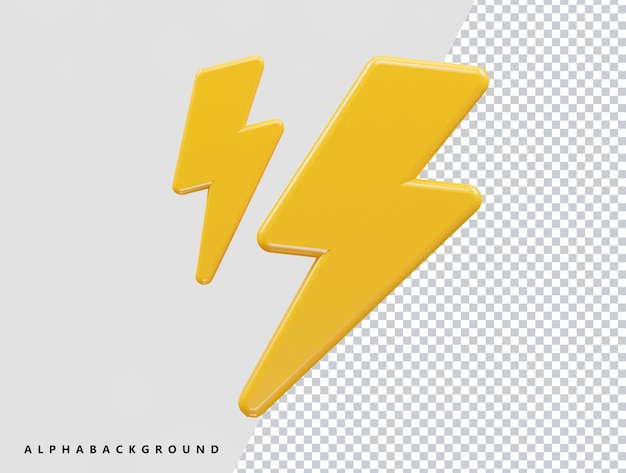 Icône de l'électricité rendu 3d illustration vectorielle