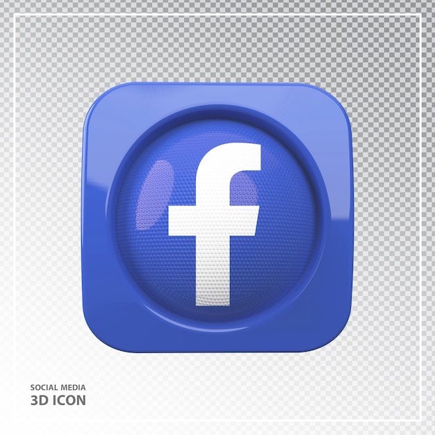 PSD icône de l'élément facebook style rendu 3d