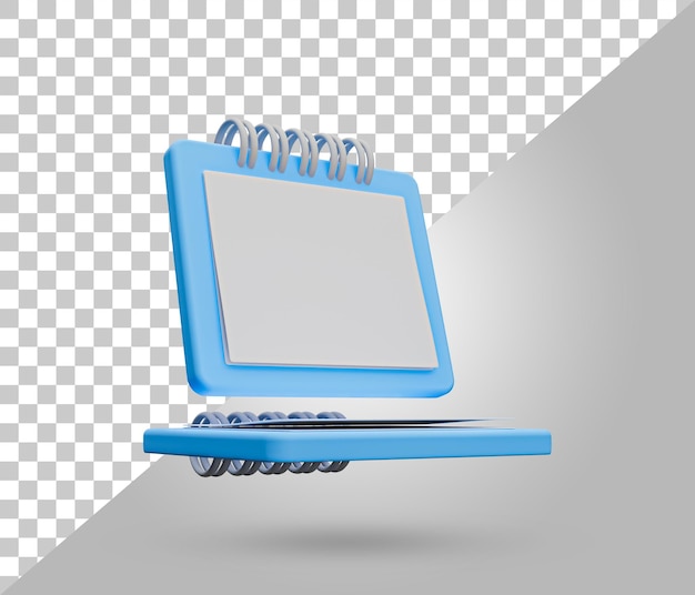 Ícone em branco dos calendários 3d diário de negócios com espaço de cópia vazio para promoção ícone 3d do conceito de plano