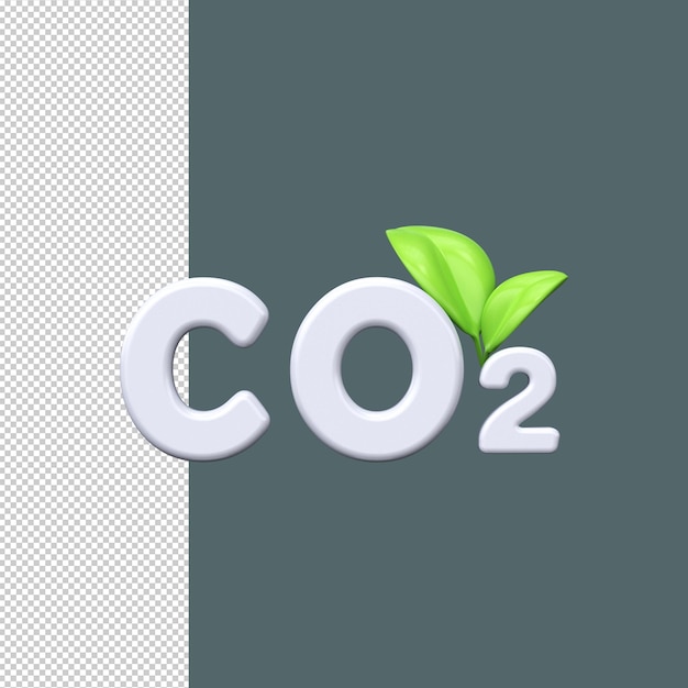 Icône d'émissions de carbone 3d Concept de pollution de l'environnement