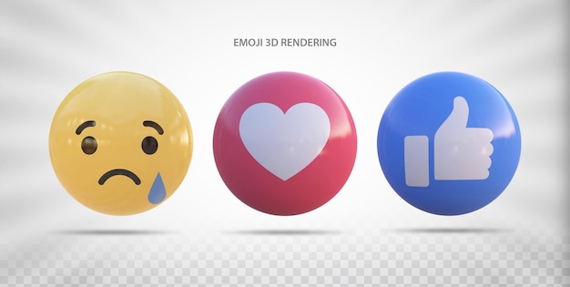 Icône Emoji Sur Facebook Rendu 3d