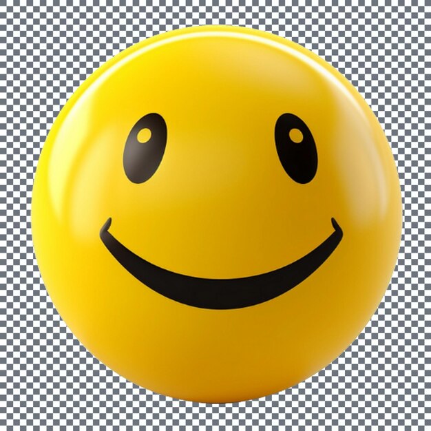 PSD icône d'emoji souriante bouton brillant arrière-plan transparent