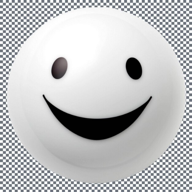 PSD icône d'emoji souriante bouton brillant arrière-plan transparent