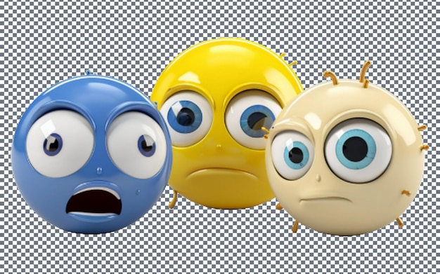 PSD icône emoji souriante icône smiley emoji avec des émotions expression faciale rendu en 3d