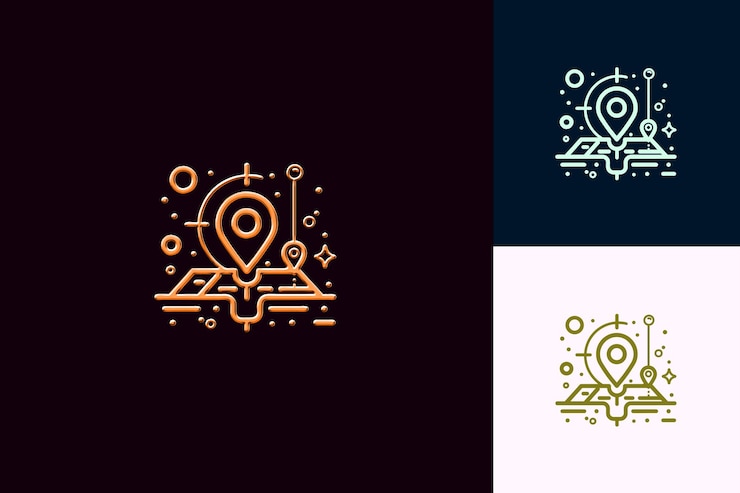 PSD icône d'emplacement avec un contour d'épingle et une conception de navigation enh designs d'icônes minimalistes abstraits