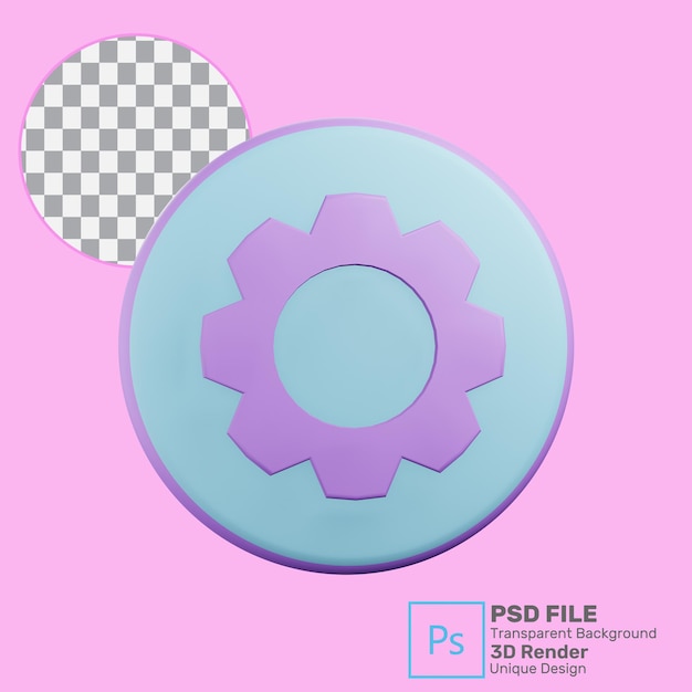 Icône D'engrenage De Rendu 3d Psd Premium