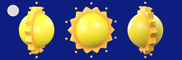 Icône D'environnement De Soleil De Rendu 3d