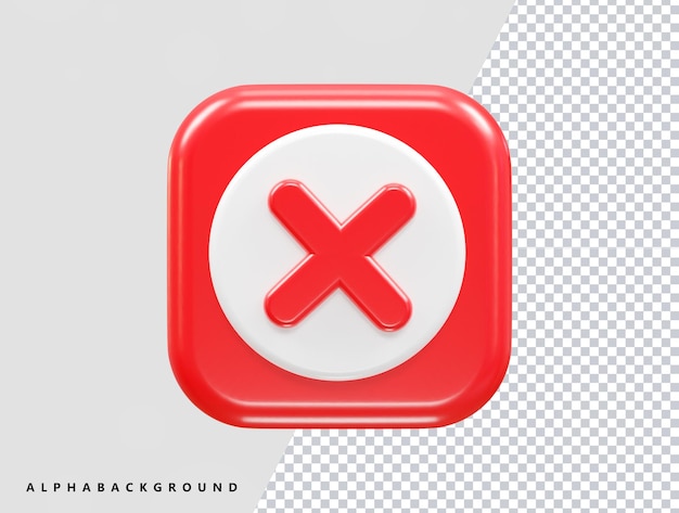 Ícone errado 3d render ilustração vetor
