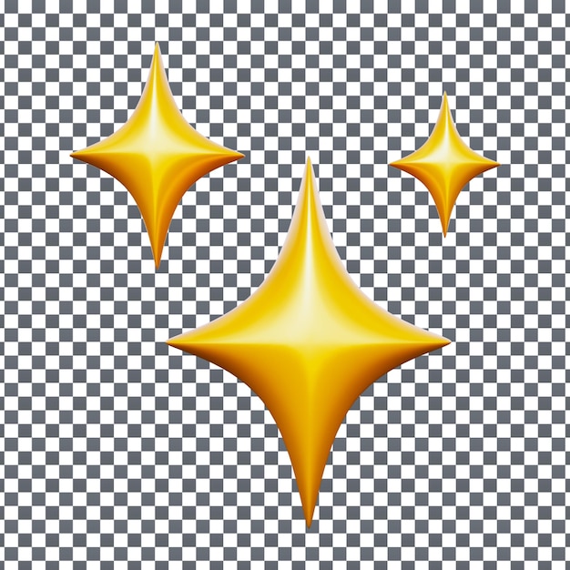 Icône d'étoile PSD 3D sur fond isolé et transparent