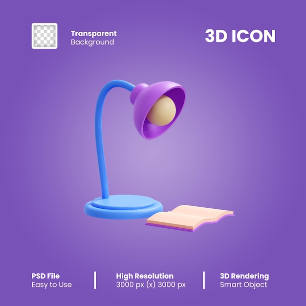 Icône D'étude De Lampe De Rendu 3d