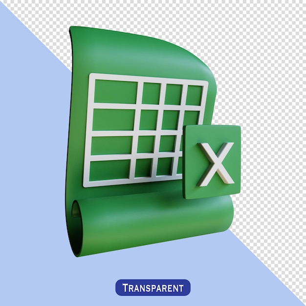 PSD icône excel avec style 3d