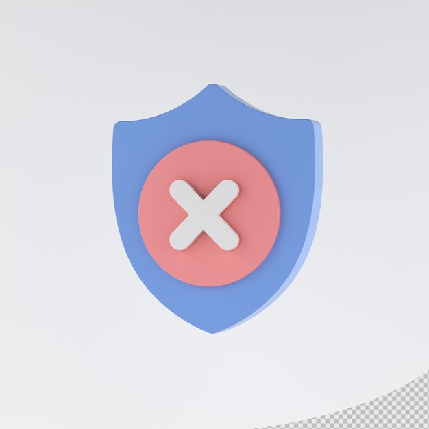 Ícone exposto de privacidade renderizada em 3D