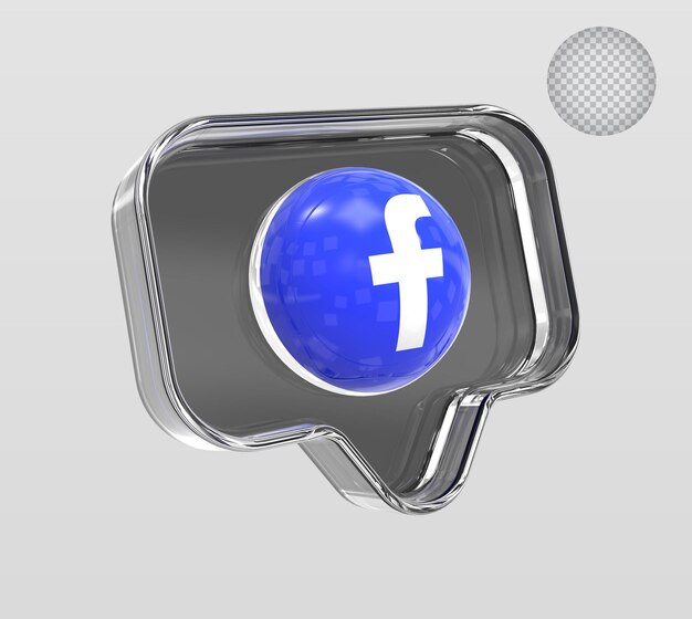 PSD icône facebook 3d médias sociaux