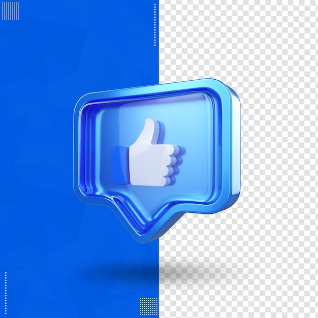 Icône Facebook Côté Gauche Isolé Dans Le Rendu 3d