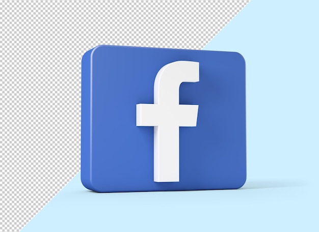 Icône Facebook isolée dans le rendu 3D