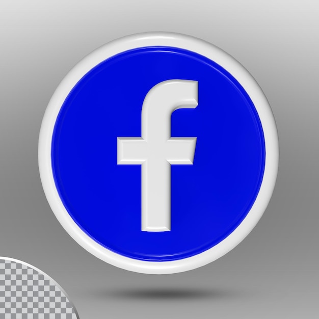 PSD Ícone facebook quadrado 3d