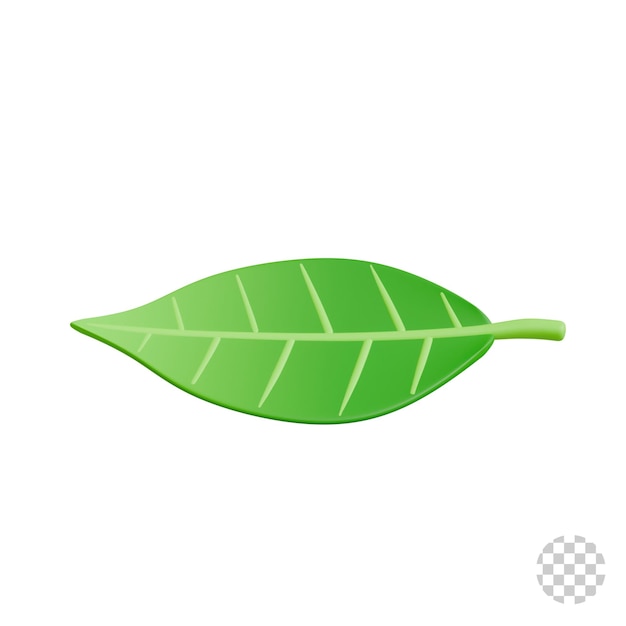 Icône de feuille 3D