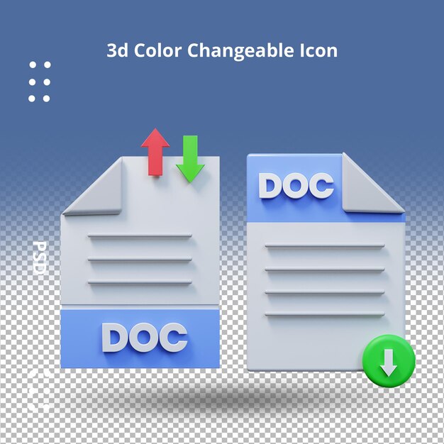 Icône de fichier doc ou icône de fichier de téléchargement et de téléchargement de doc