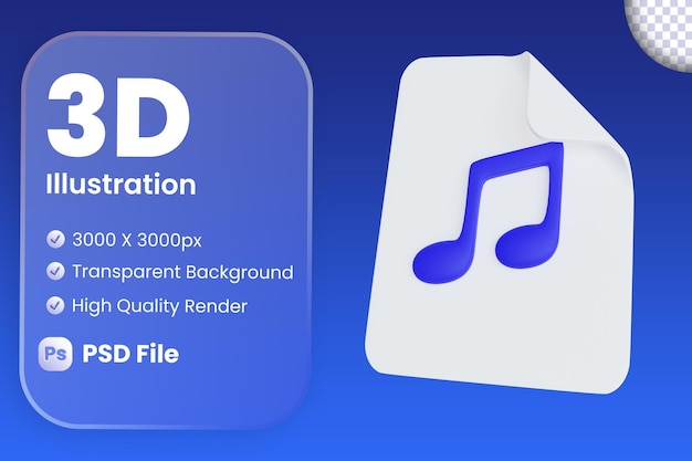 Icône De Fichier De Musique 3d