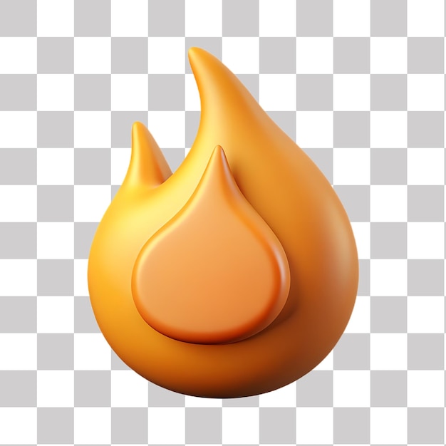 Icône de flamme orange 3D