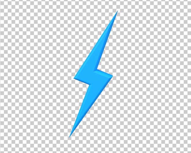 PSD icône de flash bleu énergie lumière 3d