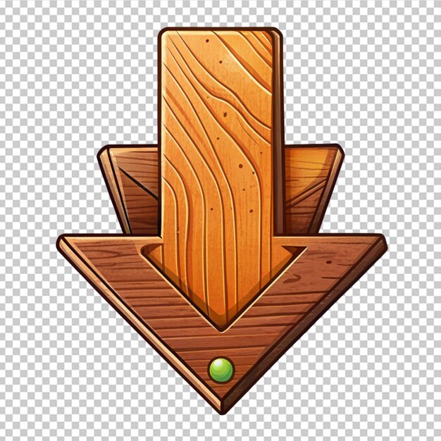 PSD icône de flèche en bois